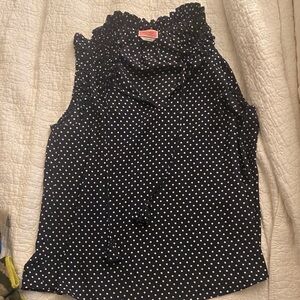 Kate Spade Black Polka Dot Sleeveless Top